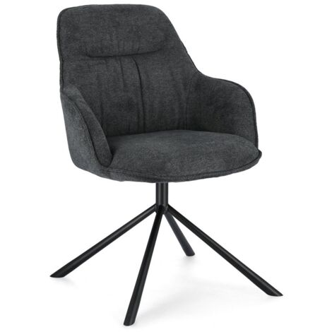 Sedia Grant con gambe in acciaio verniciato a polvere epossidica, per arredo interno 59 x 65 x h 86 cm -Dark / Confezione da 2 pezzi