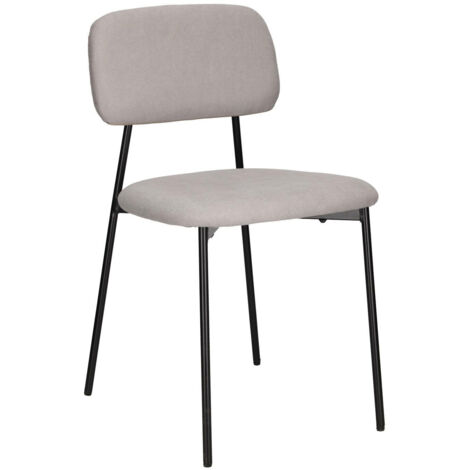 SEDIA IMBOTTITA Esther, grigio chiaro, BASE IN METALLO