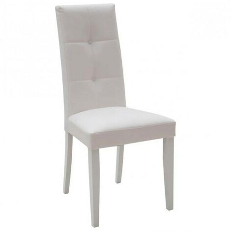 Sedia Imbottita in Ecopelle Effetto Capitonné Colori sedie Tempesta: Bianco