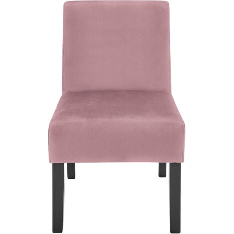 Set 4 sedie in velluto rosa antico con gambe nere - Zilla