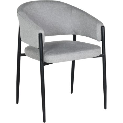 Sedia imbottita SARANO, tessuto grigio