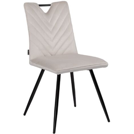 Sedia imbottita TONY, velluto beige chiaro