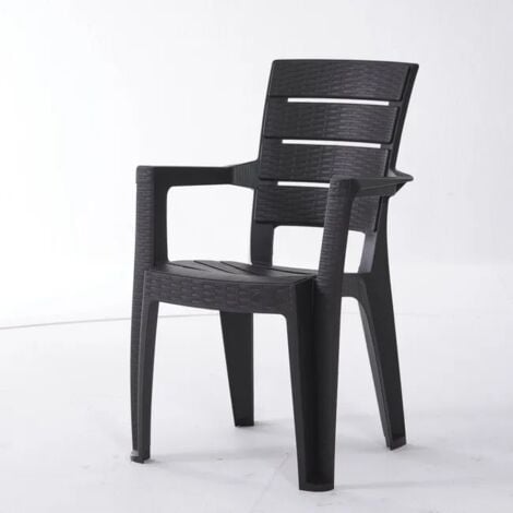 IDROWEB SEDIA IMPILABILE CON BRACCIOLI 'AYDER' cm 56x44x89h - Col. Antracite