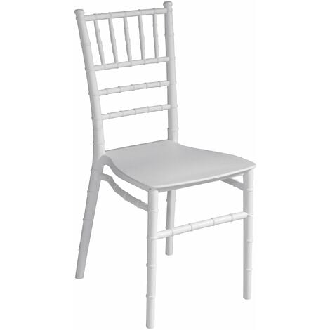 Sedia Impilabile da Giardino 41x49x90 cm in Polipropilene Bianca