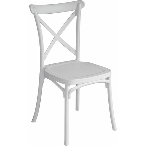 Sedia Impilabile da Giardino 47x55x90 cm in Polipropilene Bianca