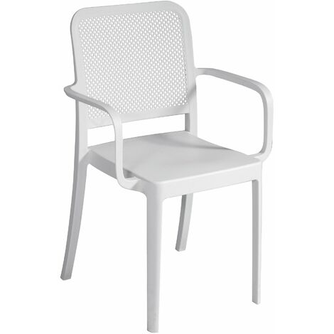 Sedia Impilabile da Giardino 56x52x86 cm in Polipropilene Bianca