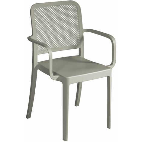 Sedia Impilabile da Giardino 56x52x86 cm in Polipropilene Tortora