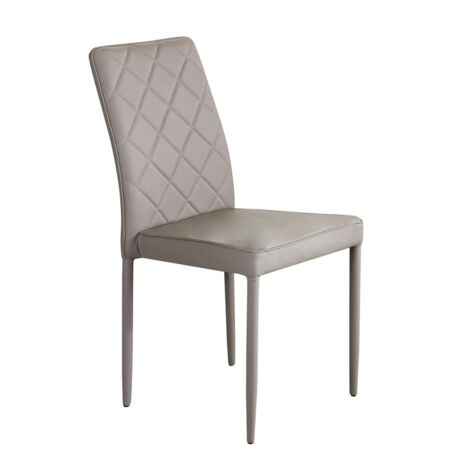 Sedia impilabile da interno con struttura in acciaio rivestita in ecopelle Skin -  Brown