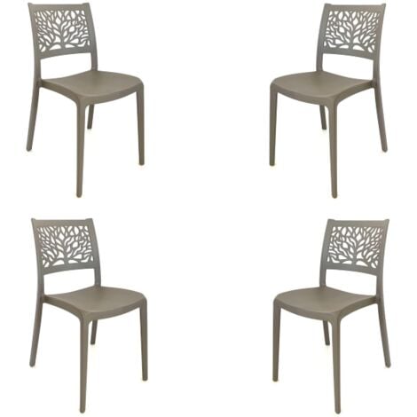Set 4 sedie moderne in ecopelle bianche, grigie o tortora Dora