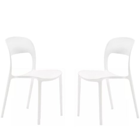 Sedia impilabile in polipropilene NATHAN bianco set 2 pezzi