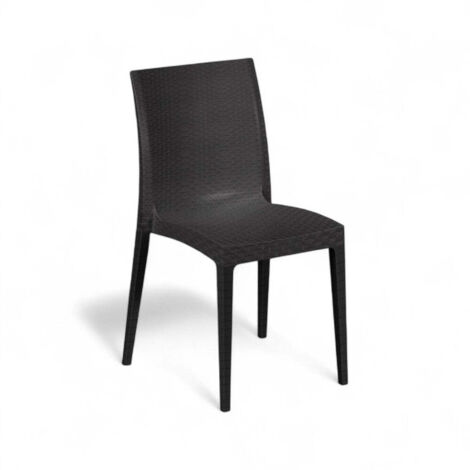 Sedia impilabile in resina effetto rattan linea elegance Madam -  Antracite