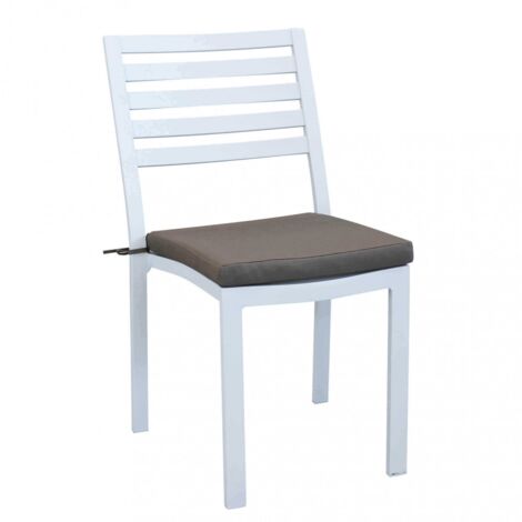 Sedia impilabile per esterno in alluminio con cuscino Valhalla -  White