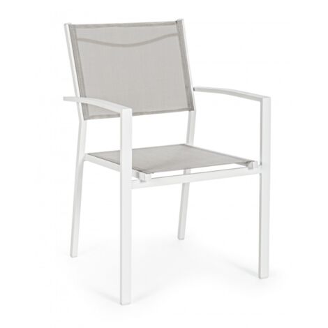 Sedia in alluminio bianco da esterno bizzotto cloud ld30