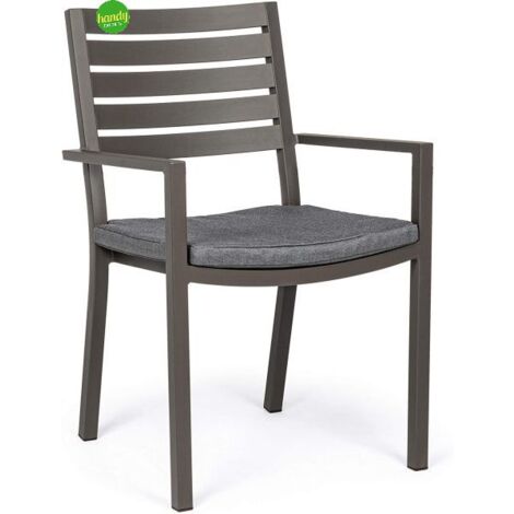 Sedia In Alluminio Con Cuscini Helina Coffee