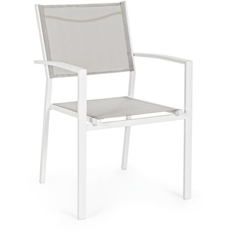 Sedia in alluminio e Textilene Bianco