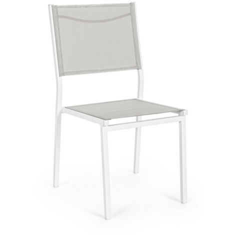 Sedia in alluminio e Textilene Bianco