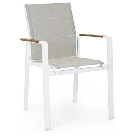 Sedia in alluminio e Textilene in Polywood Bianco