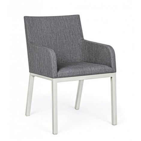 Sedia in alluminio verniciata a polvere grigio cm 55x 62x 82h