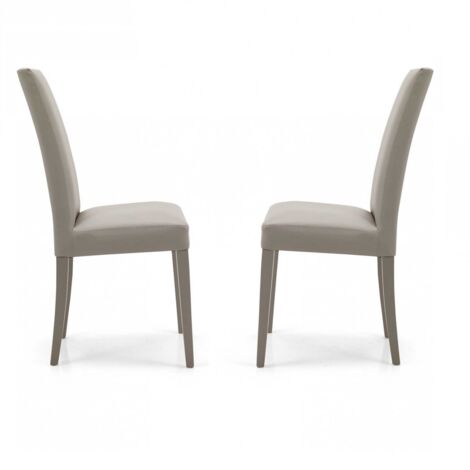 Sedia in ecopelle con gambe verniciate TORTORA mod. DENVER Set da 2 pezzi