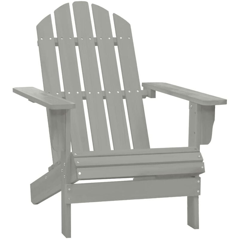 Sedia da Giardino in Legno Grigio Vidaxl 47825