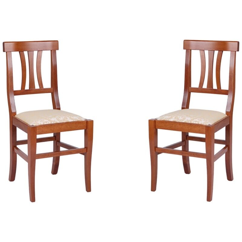 Sedia in legno con seduta imbottita LAURA Ciliegio...