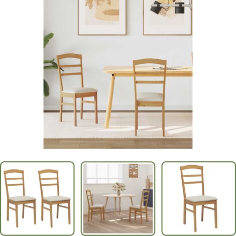 Sedia in legno di gomma -  Sedia da pranzo 2 pcs Naturale e chiaro Legno di gomma solido