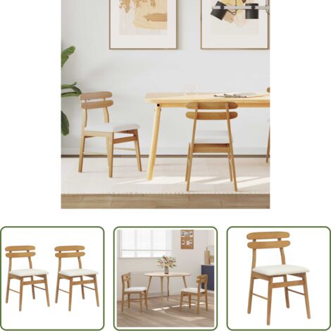 Sedia in legno di gomma -  Sedia da pranzo 2 pcs Naturale e chiaro Legno di gomma solido