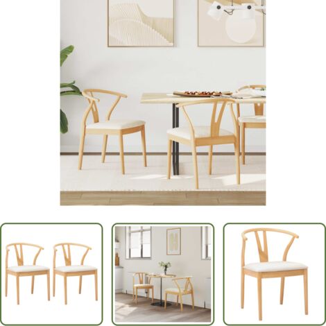 Sedia in legno di gomma -  Sedia da pranzo 2 pcs Naturale e chiaro Legno di gomma solido