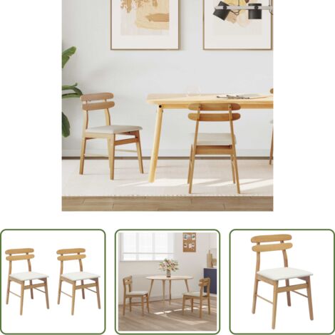 Sedia in legno di gomma -  Sedia da pranzo 2 pcs Naturale e chiaro Legno di gomma solido