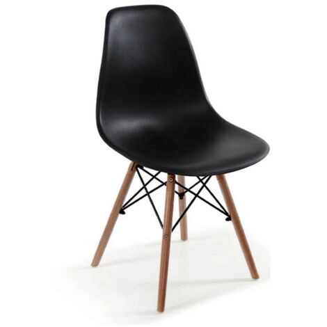 Sedia in legno e metallo nera