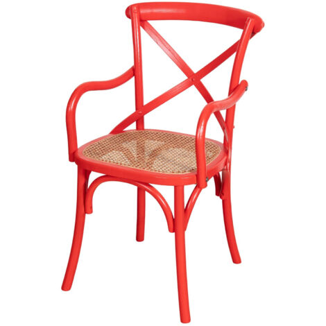 Sedia in legno e rattan Thonet vintage 43x50x89 cm Poltrona con braccioli rustiche Sedia da cucina sala da pranzo Sedia moderna