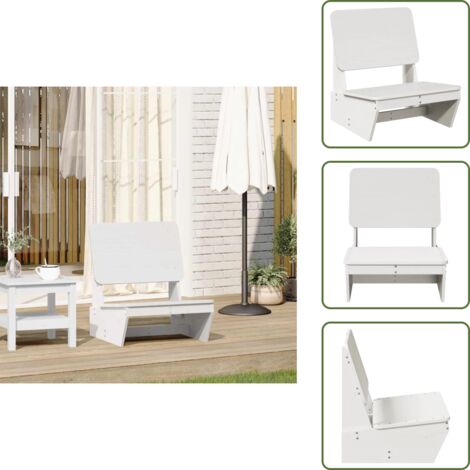 Sedia in legno massello - vidaXL Sedia da Giardino Bianca 60x64x70,5cm in Legno Massello di Pino - Sedia da patio