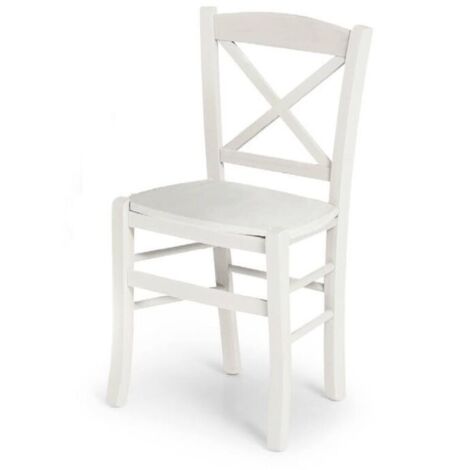 Sedia in legno modello Croce Seduta Massello - Bianco