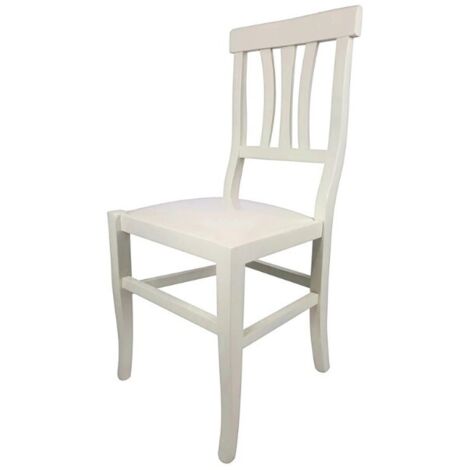 Sedia in legno modello Vicenza Tre Fasce Seduta Massello - Vari colori  Colori Legno: Bianco Opaco