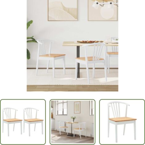 Sedia in legno -  Sedia da pranzo 2 pcs bianco e naturale