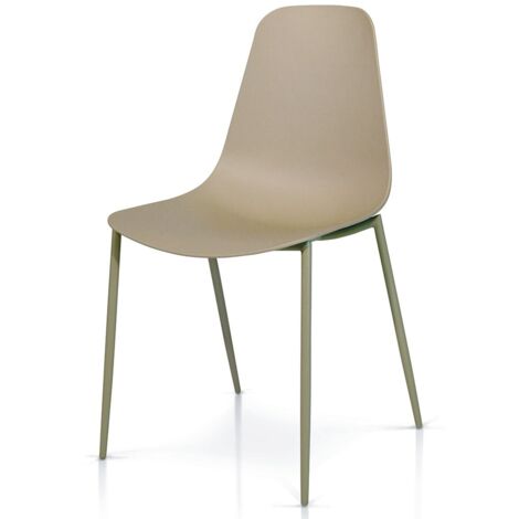 Sedia in Metallo con seduta in Polipropilene Grigio
