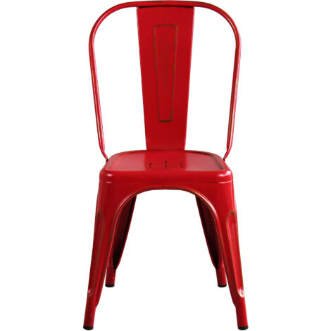 Sedia In Metallo Di Design Moderno Industrial Vintage Colore Rosso Antico Ossidato Per Sala Da Pranzo Bar Ristorante Soggiorno
