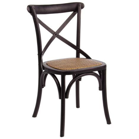 Sedia in Olmo Cross Nero retro