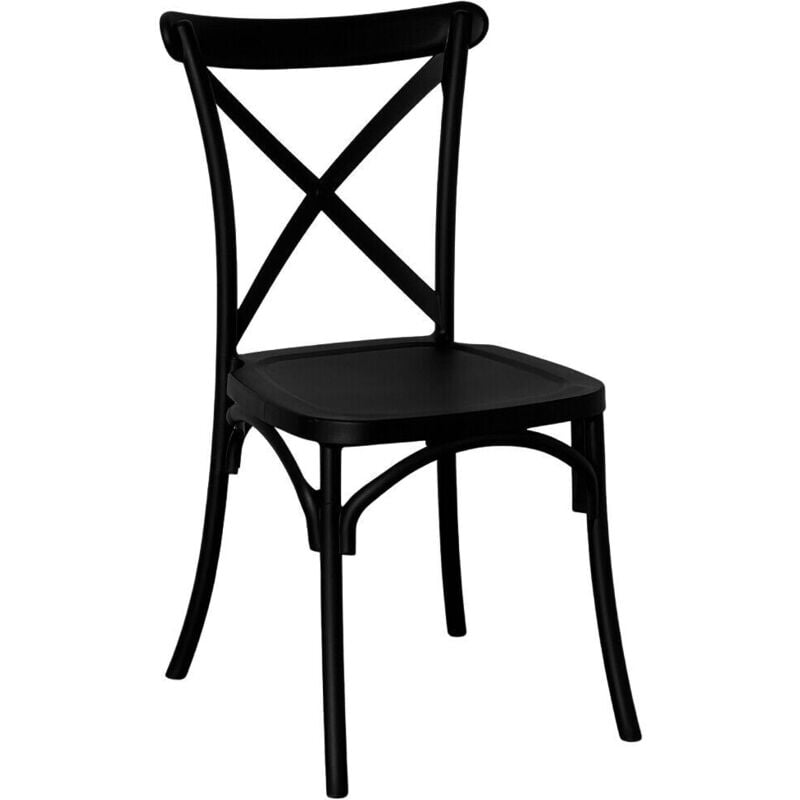 Okaffarefatto - Sedia in plastica polipropilene nera sprint impilabile a croce