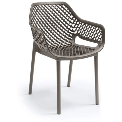 SEDIA IN POLIPROPILENE 'ARIA ARMCHAIR' taupe  - BICA