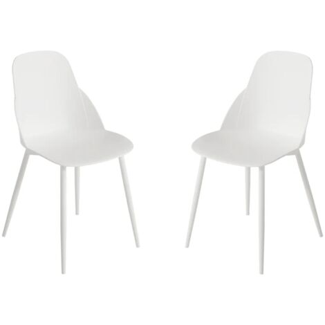 Sedia in polipropilene Bianco con gambe in metallo - MILA 2 sedie