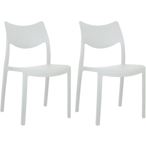 Sedia In Polipropilene Manu Arredo di Design Sedia per Esterno e Interno Impilabile Sedie Moderne Resistenti Sedia per Giardino Cucina 2 SEDIE MANU BIANCO