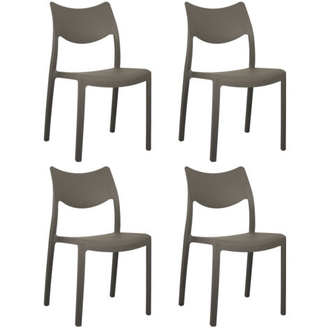 Sedia In Polipropilene Manu Arredo di Design Sedia per Esterno e Interno Impilabile Sedie Moderne Resistenti Sedia per Giardino Cucina 4 SEDIE MANU TORTORA