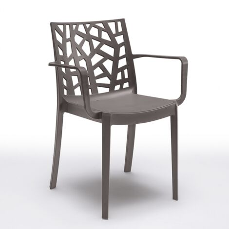 SEDIA IN POLIPROPILENE 'MATRIX ARMCHAIR' taupe