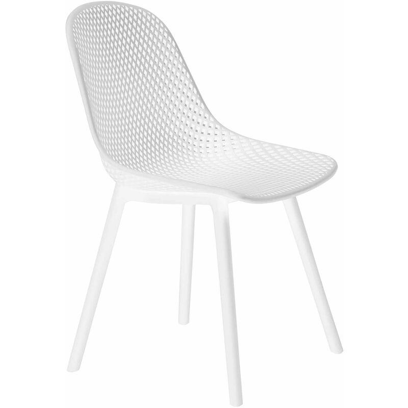 Sedia In Polipropilene Plastica Rigida Resistente Per Interno Sala Da Pranzo Soggiorno Salotto Ed Esterno Giardino Di Design Moderno Colore Bianco