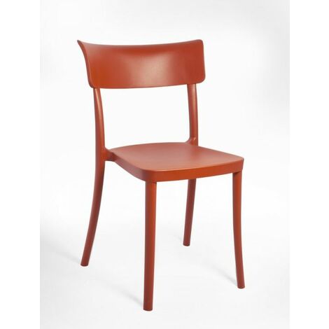 Sedia in Polipropilene Riciclato Ecosostenibile Saretina - 4 Colori Colore Rosso Ruggine, Opzioni 1° scelta
