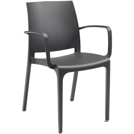 SEDIA IN POLIPROPILENE 'VOLGA ARMCHAIR' grafite  - BICA