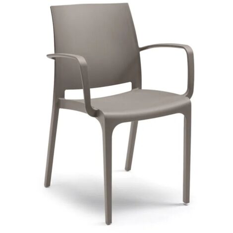 SEDIA IN POLIPROPILENE 'VOLGA ARMCHAIR' taupe - BICA