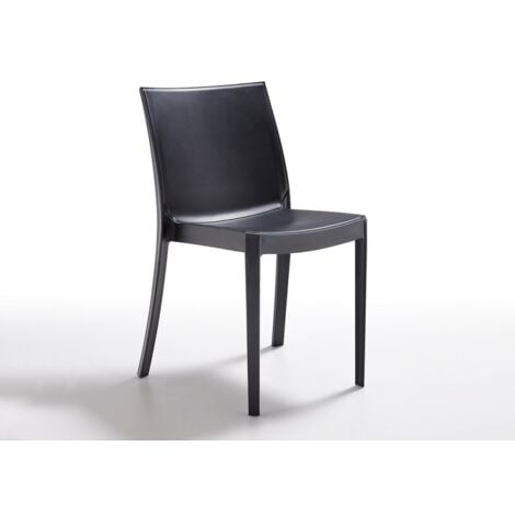 BICA SEDIA IN PROPILENE MODELLO PERLA IMPILABILE ANTRACITE FINITURA LISCIA ANTRACITE