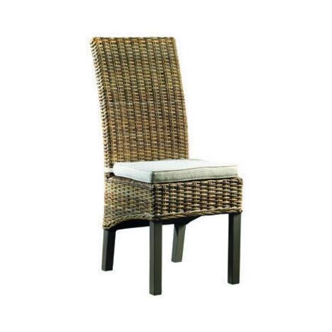 Sedia in Rattan Naturale con Cuscino Guarnieri Aglio